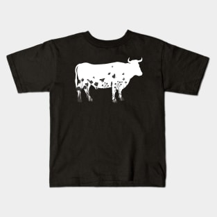 Floral Cow Graphic Cute Funny Farm Farmhouse Kids T-Shirt